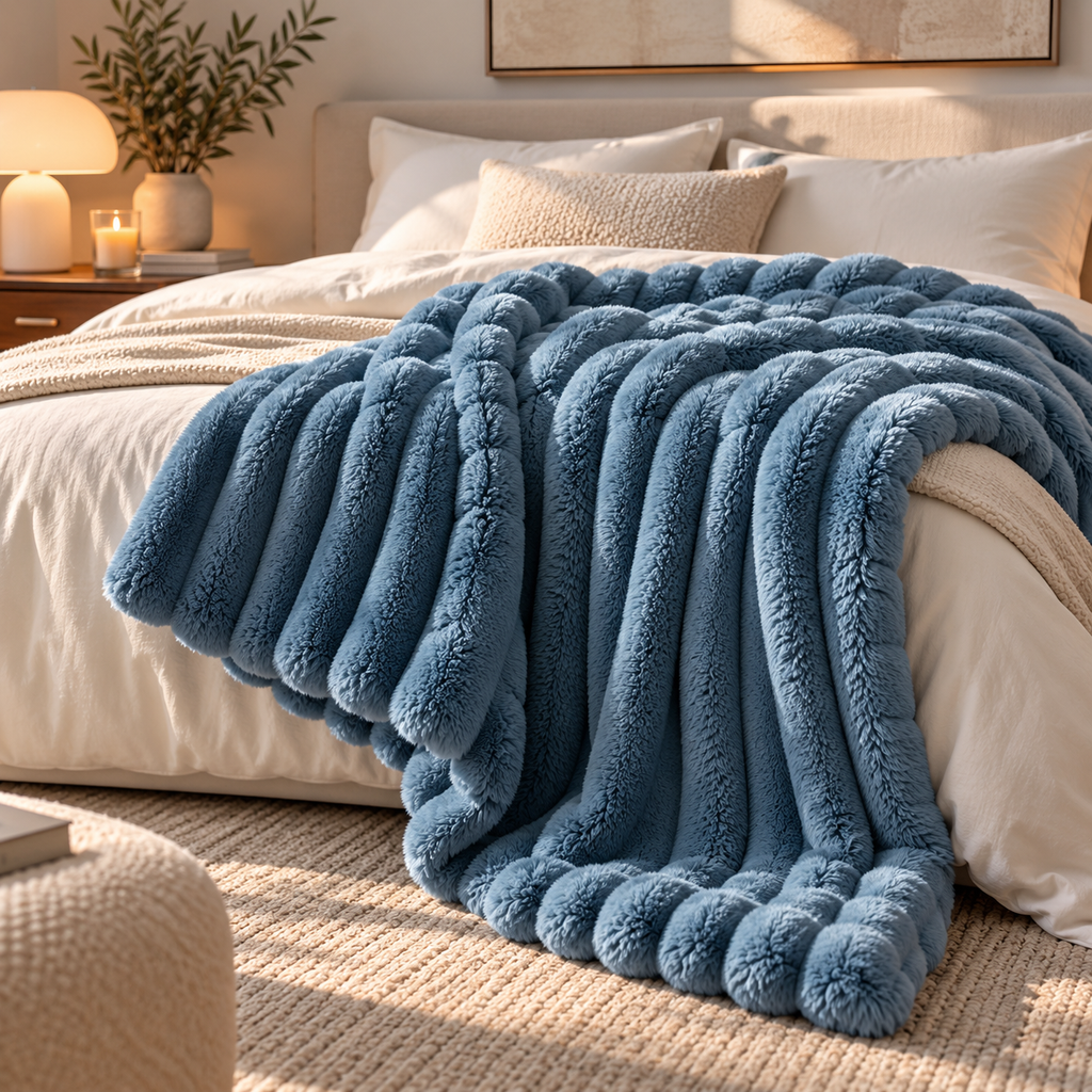 Velmora CloudSoft Ribbed Blanket