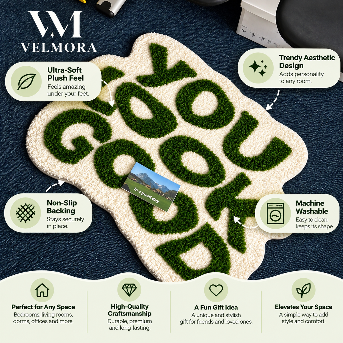 “You Look Good” Statement Rug