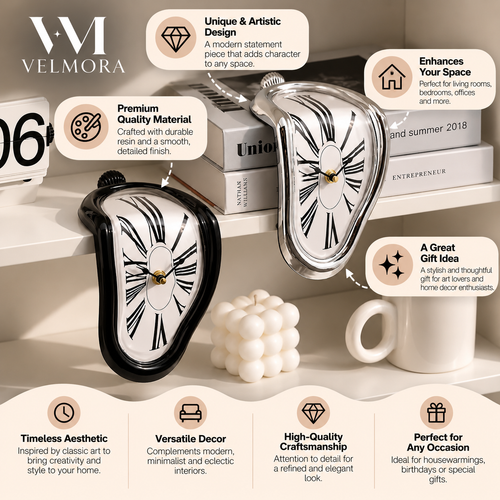Melted Time Sculptural Clock